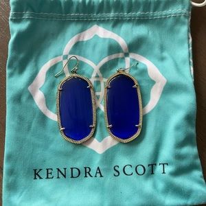 Kendra Scott - Elle Gold Drop Earrings in Cobalt Blue